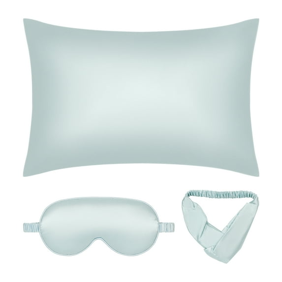 REGALWOVEN 1 Pcs Breathable Pillow Case with Envelope, Satin Pillowcases for Hair and Skin Light Blue Queen