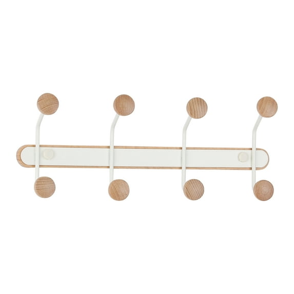 REGALWOVEN 1 Pcs Coat Rack Wall Mount, Metal Wood Coat Hook, Hat Rack, Wall Hooks for Hanging with 8 Hooks for Entryway, Bathroom, Bedroom Solid Wood