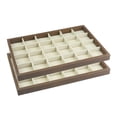 thumbnail image 1 of REGALWOVEN 2 Pack Girls' Stackable Velvet Accessory Organizer Trays with Removable Dividers for Drawers Brown 24 Grid Tray, 1 of 7