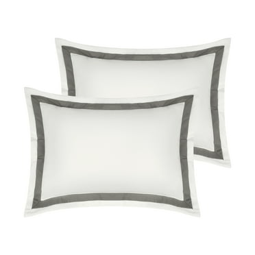 DRMHM 2 Pack Pillow Shams with Envelope Closure, White Queen (20"x30")