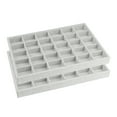 thumbnail image 1 of REGALWOVEN 2 Pack Stackable Velvet Accessory Organizer Trays with Removable Dividers for Drawer Grey 30 Grid Tray, 1 of 7