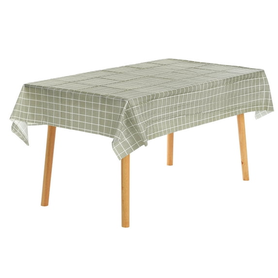 REGALWOVEN 6 Pack Rectangle Tablecloth Wrinkle Waterproof Plastic Table Cover for Party and Dining Room Grey 54' x 71'