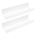 thumbnail image 1 of REGALWOVEN Acrylic Floating Shelves for Wall, Acrylic Shelves for Bathroom Bedroom Living Room and Kitchen Room White 2 Pack, 1 of 8