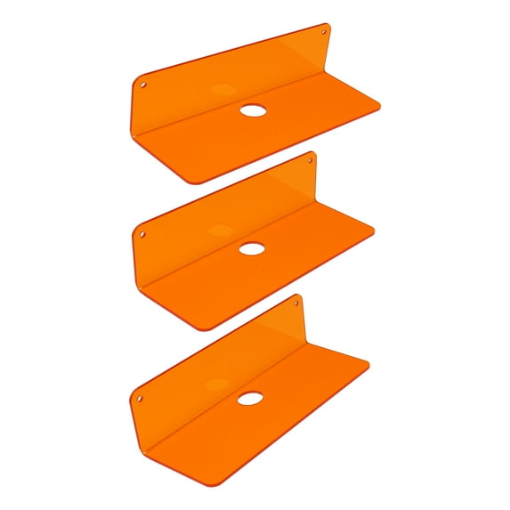 REGALWOVEN Acrylic Floating Shelves for Wall, Acrylic Shelves for Bathroom Kitchen Room Wall Decor Orange 9*4in