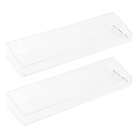 REGALWOVEN Acrylic Floating Shelves for Walls, Acrylic Shelves for Bathroom Living Room and Kitchen Room Clear 2 Pack