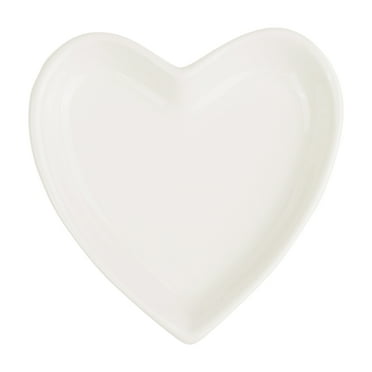 DRMHM Ceramic Jewelry Tray, Decorative Trinket Ring Dish for Organizing Earring Necklace Watch White 9*9.2*1.3cm