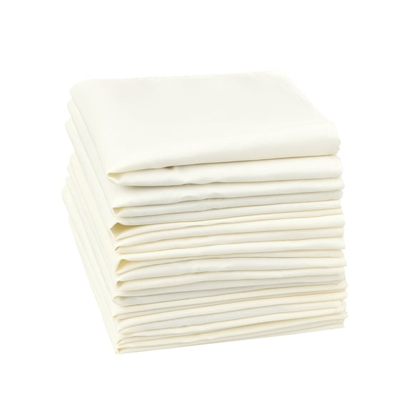 REGALWOVEN Cloth Napkins Set of 12 Satin Napkins Cloth Washable Beige 12"x12"