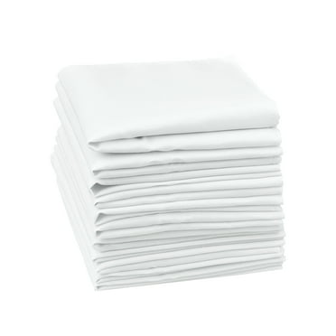 DRMHM Cloth Napkins Set of 12 Satin Napkins Cloth Washable White 12"x12"