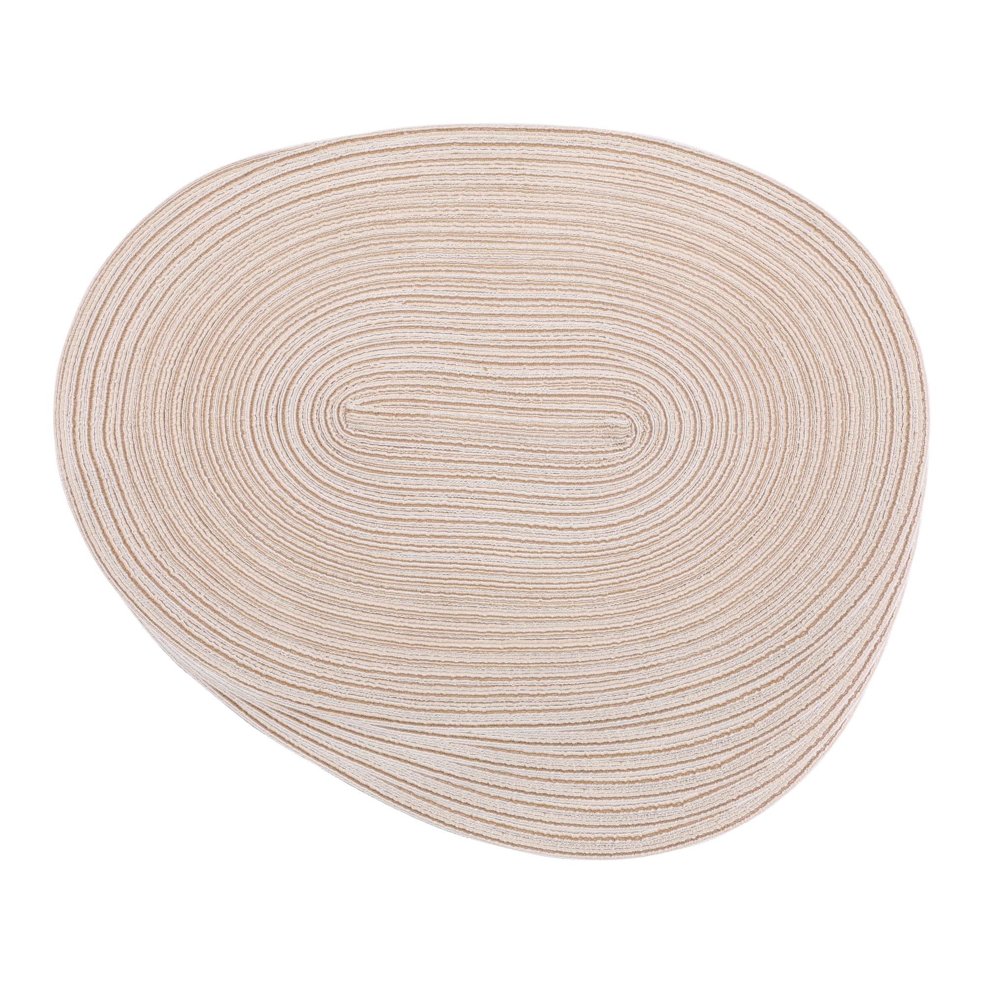 REGALWOVEN Farmhouse Placemats Set of 6 Oval Placemats for Dining Table Decor Indoor Outdoor Kitchen Table Mat Wipe Clean Beige 19.7*14Inch