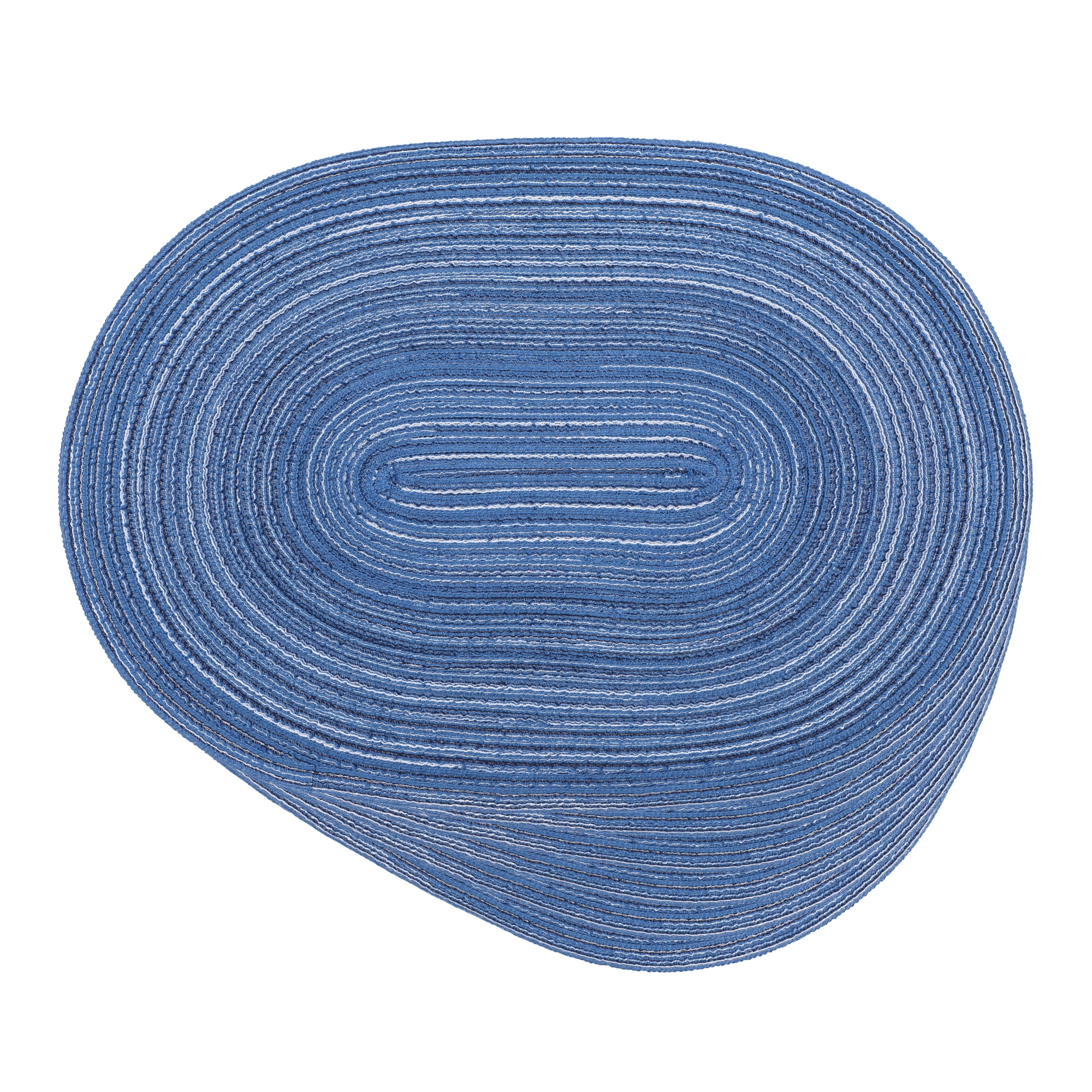 REGALWOVEN Farmhouse Placemats Set of 6 Oval Placemats for Dining Table Decor Indoor Outdoor Kitchen Table Mat Wipe Clean Blue 19.7*14Inch