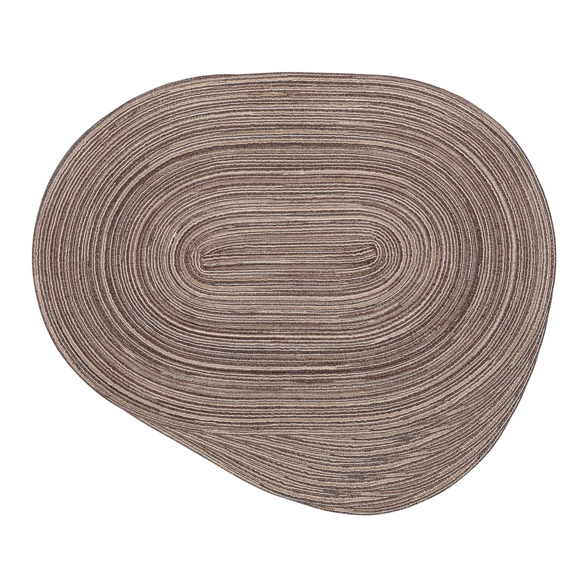 REGALWOVEN Farmhouse Placemats Set of 6 Oval Placemats for Dining Table Decor Indoor Outdoor Kitchen Table Mat Wipe Clean CoffeeBrown 19.7*14Inch