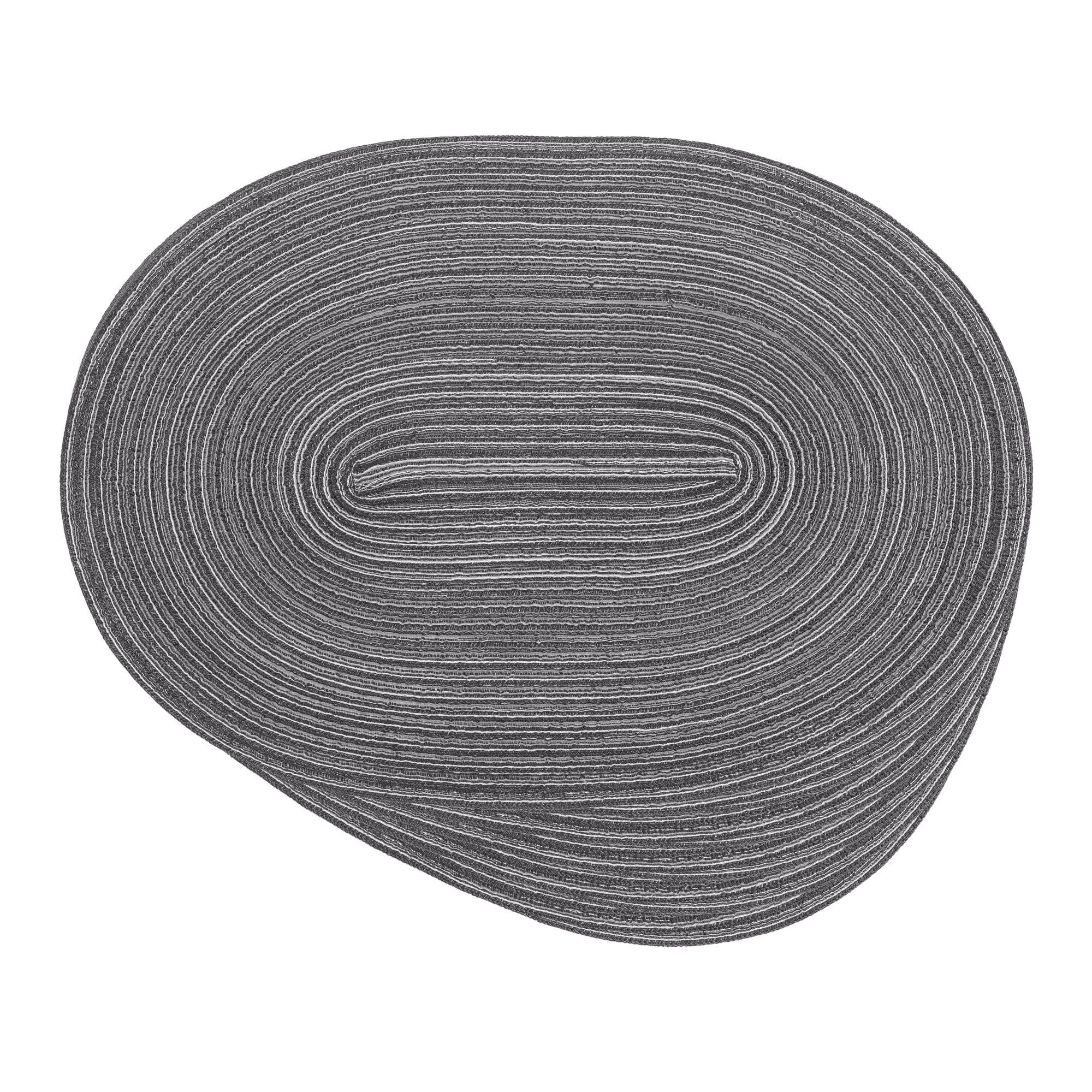 REGALWOVEN Farmhouse Placemats Set of 6 Oval Placemats for Dining Table Decor Indoor Outdoor Kitchen Table Mat Wipe Clean Gray 19.7*14Inch
