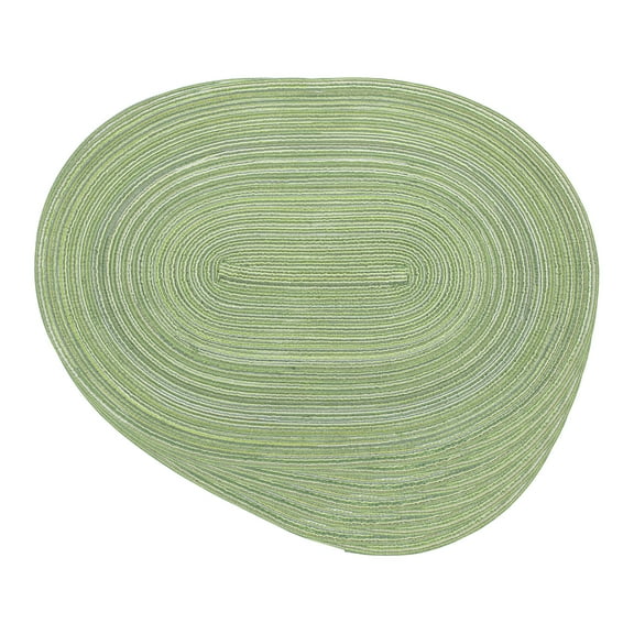 REGALWOVEN Farmhouse Placemats Set of 6 Oval Placemats for Dining Table Decor Indoor Outdoor Kitchen Table Mat Wipe Clean Green 19.7*14Inch