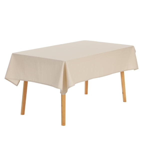 REGALWOVEN Linen Tablecloth Wrinkle Resistant Washable Table Cover for Party Dinner, Beige 47" x 47"