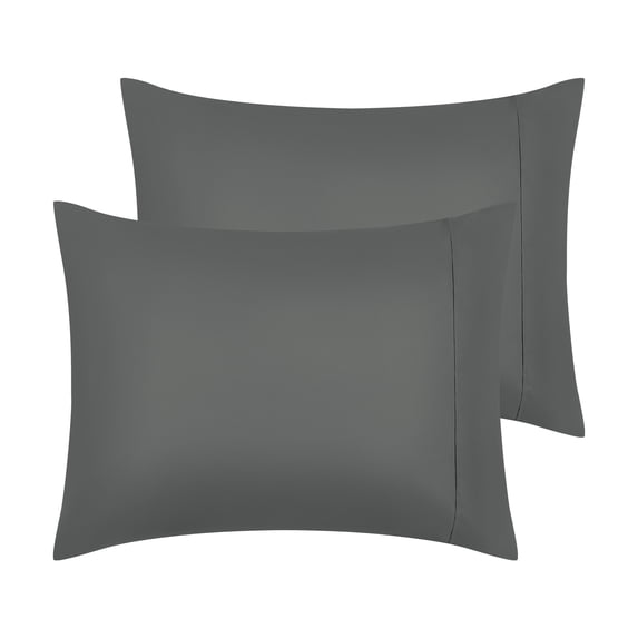 REGALWOVEN Pillow Cases Set of 2 with Envelope Closure Pillow Covers, Gift for Women Men Dark Gray Standard