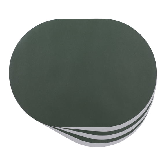 REGALWOVEN Placemats Set of 6 Leather Placemats for Kitchen Dining Table Decor Table Placemats Wipeable Table Mat Dark Green/Gray 16*12Inch