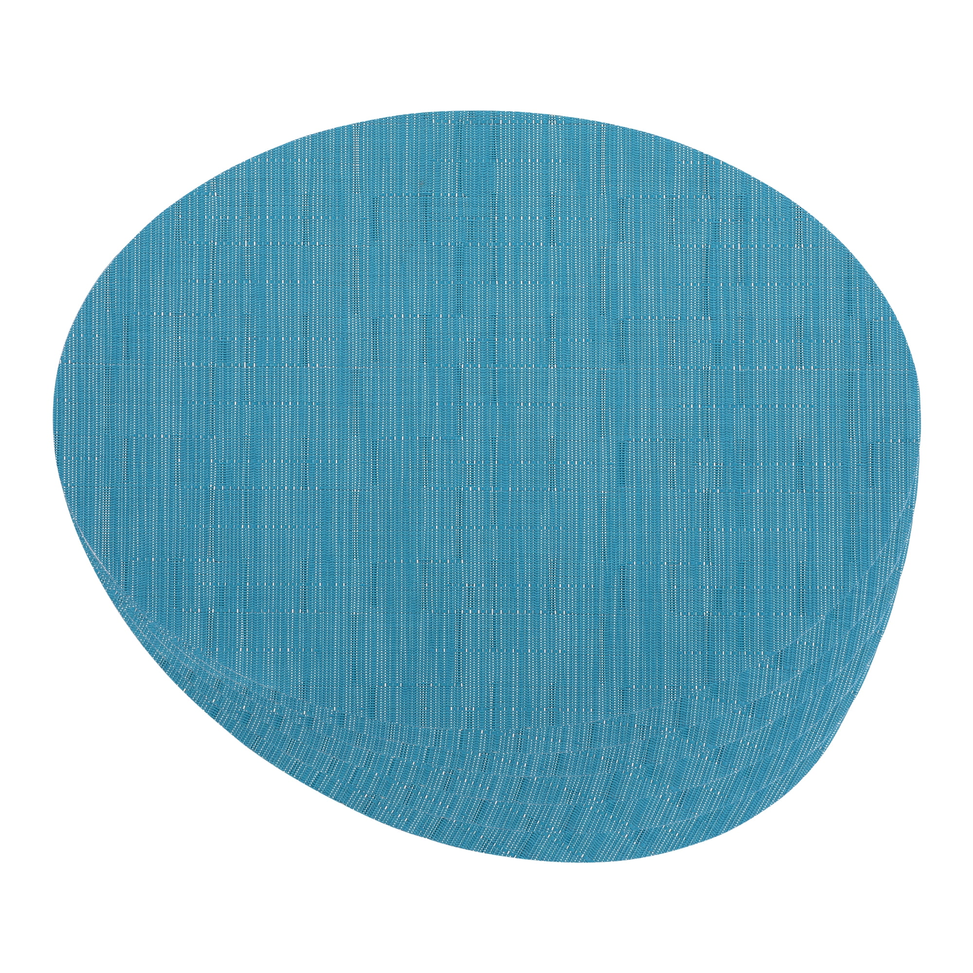 REGALWOVEN Placemats Set of 6 Oval Placemats for Kitchen Dining Table Decor Table Placemats Wipeable Table Mat Blue 18*12.5Inch