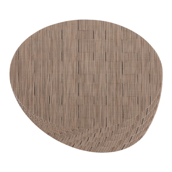 REGALWOVEN Placemats Set of 6 Oval Placemats for Kitchen Dining Table Decor Table Placemats Wipeable Table Mat Light Brown 18*12.5Inch