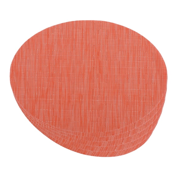 REGALWOVEN Placemats Set of 6 Oval Placemats for Kitchen Dining Table Decor Table Placemats Wipeable Table Mat Orange 18*12.5Inch