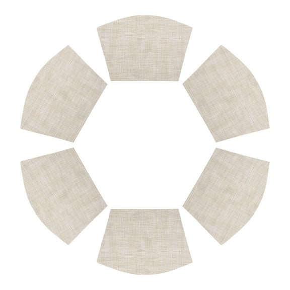REGALWOVEN Placemats Set of 6 Solid Placemats for Kitchen Dining Table Decor Heat Resistant Table Placemats Wipeable Table Mat Khaki 17*11.5Inch