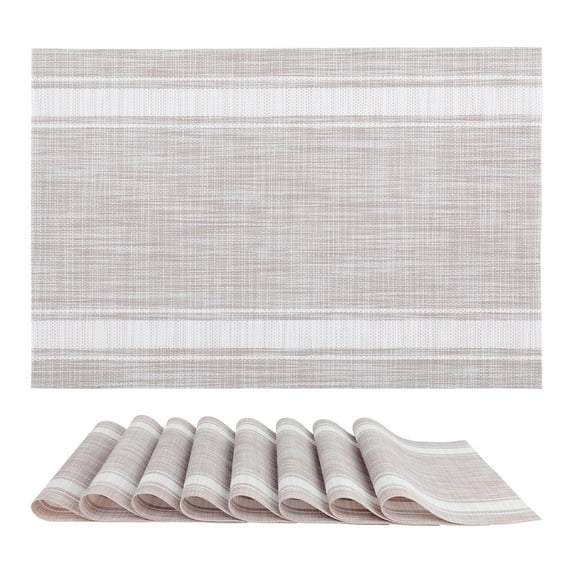 REGALWOVEN Placemats Set of 6 Vinyl Placemats for Kitchen Dining Table Decor Washable Heat Resistant Table Placemats Wipeable Table Mat White 18*12in