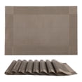 thumbnail image 1 of REGALWOVEN Placemats Set of 8, Vinyl  Placemats for Kitchen Dining Table Decor Washable Heat Resistant Table Placemats Wipeable Table Mat Brown 18*12in, 1 of 7