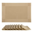thumbnail image 1 of REGALWOVEN Placemats Set of 8, Vinyl  Placemats for Kitchen Dining Table Decor Washable Heat Resistant Table Placemats Wipeable Table Mat Gold 18*12in, 1 of 7