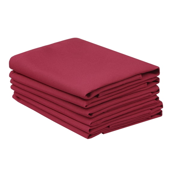 REGALWOVEN Polyester Napkins 6 Pack Cloth Napkins for Wedding Party Restaurant Dinner Parties Wine Red 18"x18"