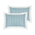 thumbnail image 1 of REGALWOVEN Polyester Pillow Shams with Ruffles Pleated, 2 Pcs Envelope Closure Pillowcases, Blue Queen (20'x30'), 1 of 7
