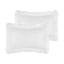 REGALWOVEN Queen(20"x30") Pillowcase with Envelope Closure, Ruffled Pillow Shams Set of 2, White
