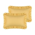 thumbnail image 1 of REGALWOVEN Queen(20"x30") Pillowcase with Envelope Closure, Ruffled Pillow Shams Set of 2, Yellow, 1 of 6