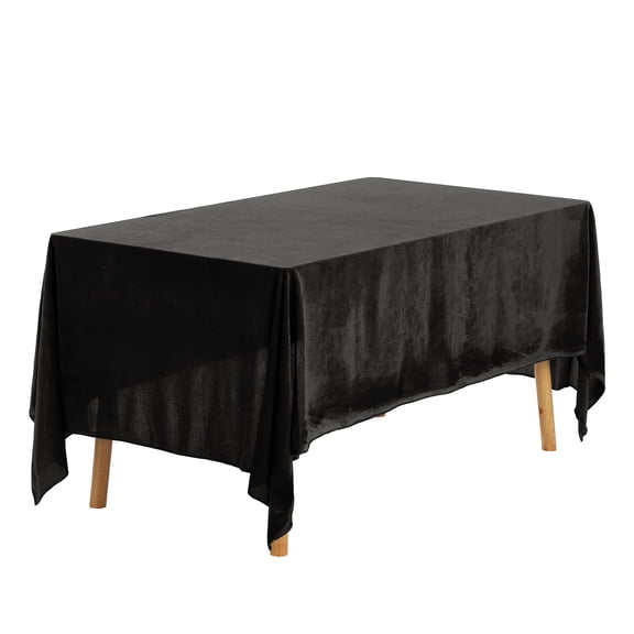 REGALWOVEN Rectangle Tablecloth Polyester Washable Table Cover for Wedding or Banquet Black 63"x102"