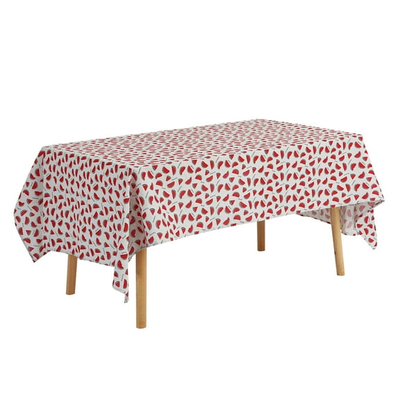 REGALWOVEN Uxcell Rectangle Tablecloth, Wrinkle-Resistant Washable Table Cover, for Kitchen or Dining Watermelon 55x55 Inch