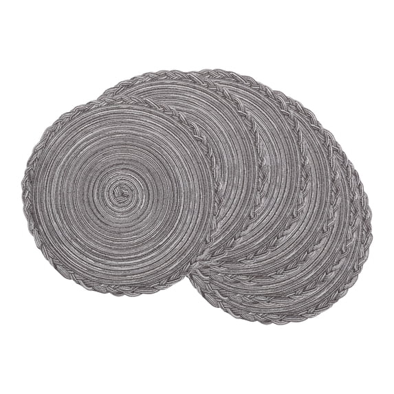 REGALWOVEN Rustic Placemats Set of 6 Placemats for Dining Table Decor Indoor Outdoor Washable Kitchen Table Mat Wipe Clean Black Gray 15*15in