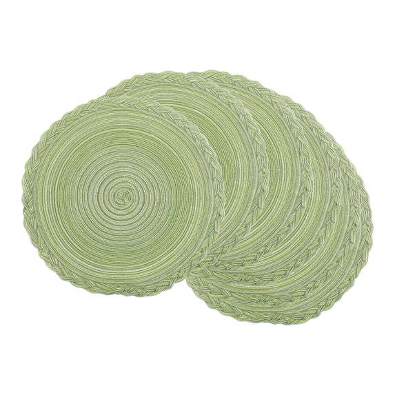 REGALWOVEN Rustic Placemats Set of 6 Placemats for Dining Table Decor Indoor Outdoor Washable Kitchen Table Mat Wipe Clean Green 15*15in