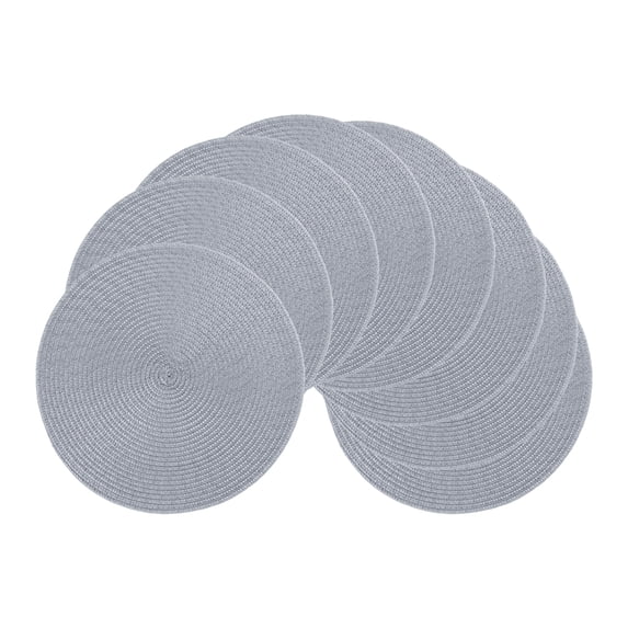 REGALWOVEN Rustic Placemats Set of 6 Woven Placemats for Dining Table Decor Indoor Outdoor Washable Kitchen Table Mat Wipe Clean Light Gray 15x15inch