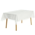 thumbnail image 1 of REGALWOVEN Rustic Tablecloth Cotton Linen Waterproof Table Cover with Tassels Diamond Grey 35"x35", 1 of 5