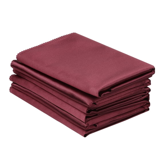 REGALWOVEN Satin Napkins Set of 6 Cloth Napkins for Dinner Table Wine Red 20"x20"