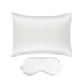 thumbnail image 1 of REGALWOVEN Satin Pillowcase for Hair and Skin with Hidden Zipper, Breathable and Soft Pillow Case with Sleep Mask, Set of 2 King White, 1 of 6