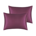 thumbnail image 1 of REGALWOVEN Satin Pillowcases Set of 2 with Envelope Closure Standard Wine Red, 1 of 6
