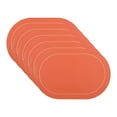 thumbnail image 1 of REGALWOVEN Set of 6 Placemats, Faux Leather Placemats for Kitchen Dining Table Decor, Washable Heat Resistant Table Placemats Wipeable Table Mat Orange 18*12in, 1 of 7