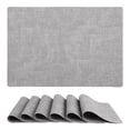 thumbnail image 1 of REGALWOVEN Set of 6 Faux Leather Placemats, Placemats for Kitchen Dining Table Decor, Heat Resistant Table Placemats Wipeable Place Mat Light Gray 17*12in, 1 of 7