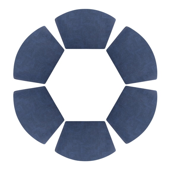 REGALWOVEN Set of 6 Faux Leather Placemats for Kitchen Dining Table Decor Washable Heat Resistant Table Placemats Wipeable Table Mat Dark Blue 19*12in