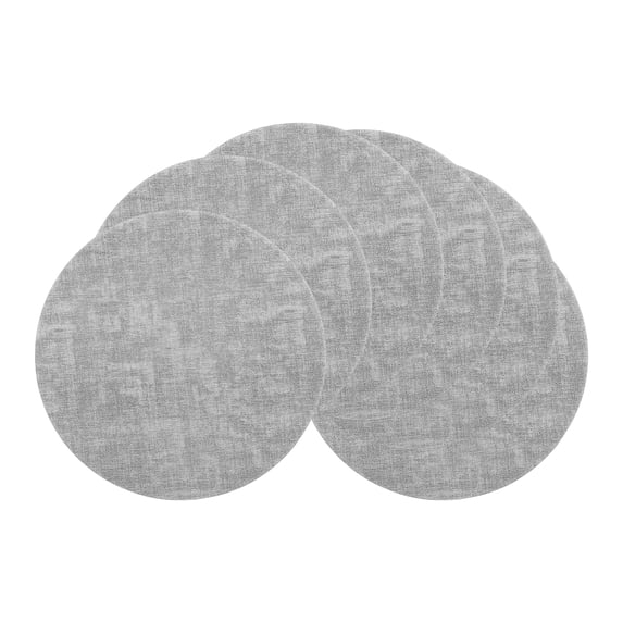 REGALWOVEN Set of 6 Placemats for Kitchen Dining Table Decor, Faux Leather Washable Heat Resistant Table Mat Wipeable Placemats Gray 13*13in