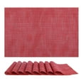 thumbnail image 1 of REGALWOVEN Set of 8 Placemats, Placemats for Kitchen Dining Table Decor Washable Heat Resistant Table Placemats Wipeable Place Mat Red 18*12in, 1 of 7