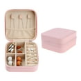 thumbnail image 1 of REGALWOVEN Travel Accessory Box, Mini Portable PU Leather Accessory Organizer Case Storage Display Holder Pink, 1 of 7