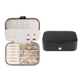 thumbnail image 1 of REGALWOVEN Travel Accessory Box, Small PU Leather Accessory Organizer Case Storage Display Holder for Women Gifts Black, 1 of 7