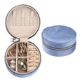 thumbnail image 1 of REGALWOVEN Uxcell Travel Accessory Box for Girl Gifts, Small Portable Plush Velvet Accessory Organizer Case Storage Blue, 1 of 8