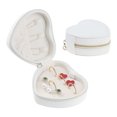 thumbnail image 1 of REGALWOVEN Uxcell Travel Accessory Box for Women, Mini Heart-shaped Portable PU Leather Accessory Organizer Case White, 1 of 8
