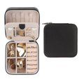 thumbnail image 1 of REGALWOVEN Uxcell Travel Accessory Box with Mirror, Mini Portable PU Leather Accessory Organizer Case Storage for Girls Black, 1 of 8